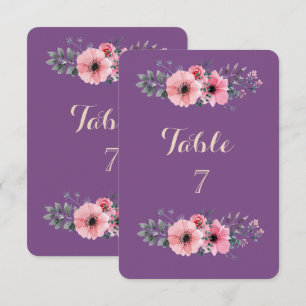 Cartão de Mesa Floral Romântico Elegante