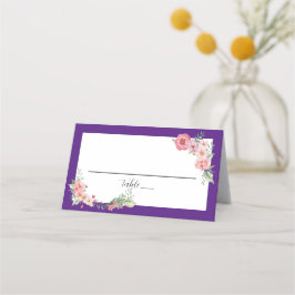 Cartão De Mesa Floral Roxo