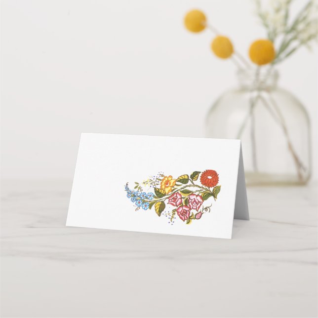 Cartão De Mesa Flores na moda Kalocsai (Frente)