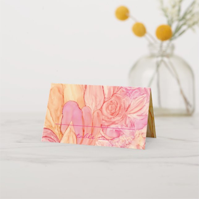 Cartão De Mesa Flores recepções de casamento Frescas Da Placa Ten (Frente)