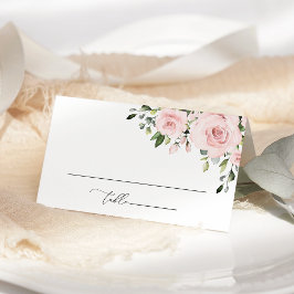 Cartão De Mesa Flores Rosadas, Flores Cor-de-Rosa, Folhagens, Cas