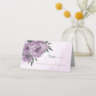 Cartão De Mesa flores roxas casamento botânico