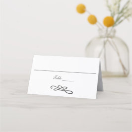Cartão De Mesa Florescimento Simples Tradicional Cinza Branco