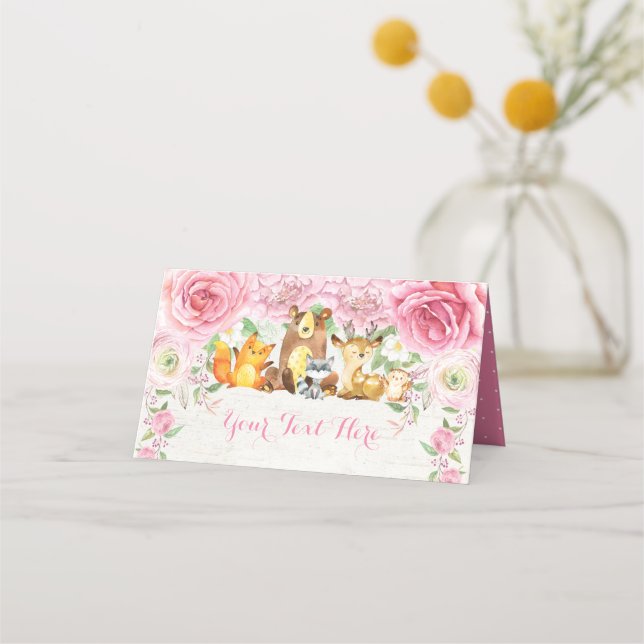 Cartão De Mesa Florestas De Pavimento Flor Rosa (Frente)