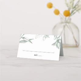 Cartão De Mesa Folhas Botânicas Verde