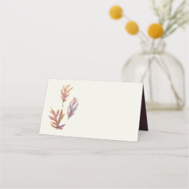 Cartão De Mesa Folhas simples e elegante Ação de Graças