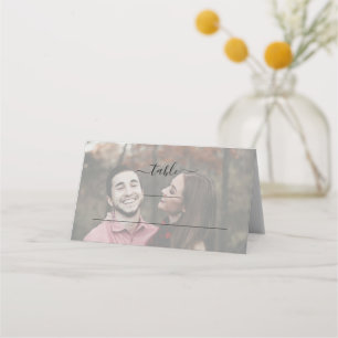 Cartão De Mesa Foto Simples e Moderna Dobrada