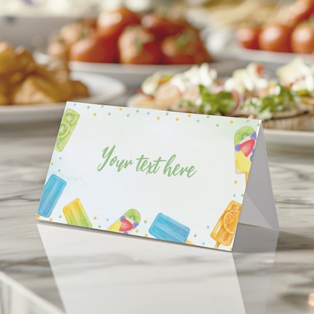 Cartão De Mesa Frente de Comida de Verão no Sorvete (Criador carregado)