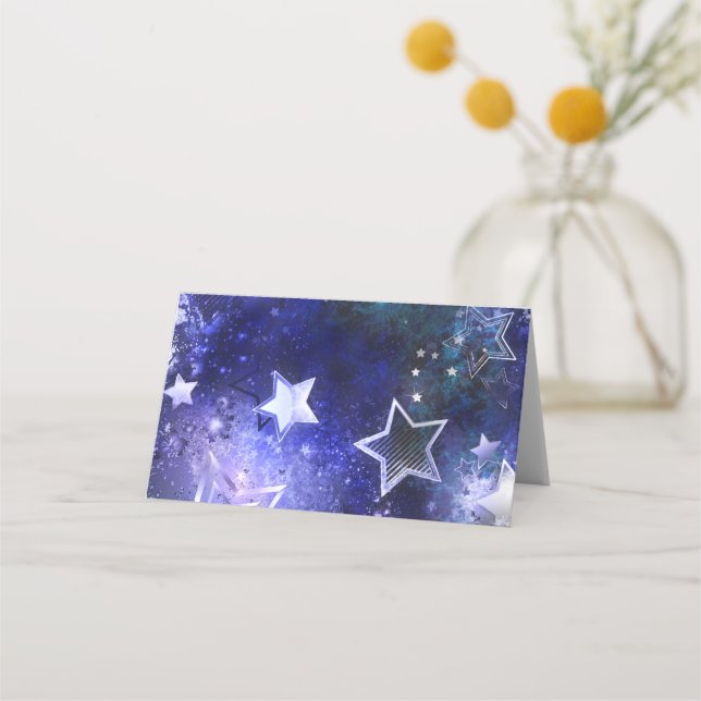 Cartão De Mesa Fundo de Espaço com Estrelas (Frente)