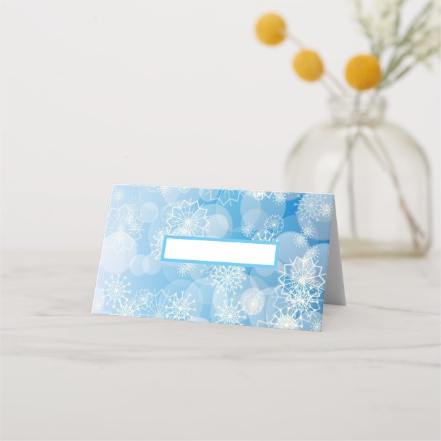 Cartão De Mesa Fundo do floco de neve (Frente)