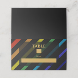 Cartão De Mesa Gay Men Wedding Elegant Rainbow