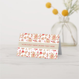 Cartão De Mesa Gingerbread Man Baked Cookies Whimsical Russo