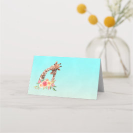 Cartão De Mesa Girafa Gira-Cama Cura-Cama Mãe e Bebê