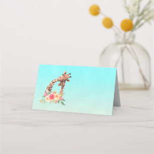 Cartão De Mesa Girafa Gira-Cama Cura-Cama Mãe e Bebê