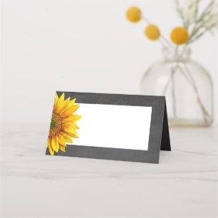 Cartão De Mesa Girassol. Casamento floral de Chalkboard. Flor