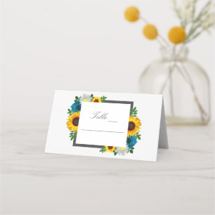 Cartão De Mesa Girassol Rosa Margarida Floral Casamento