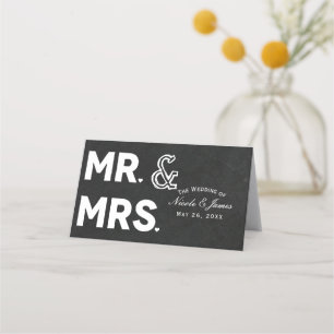 Cartão De Mesa Giz de Lousa Sr. & Sra. Mesa de Casamento Sentados