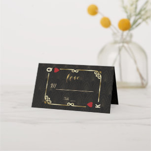 Cartão De Mesa Glam Gatsby Casino Las Vegas Poker Wedding