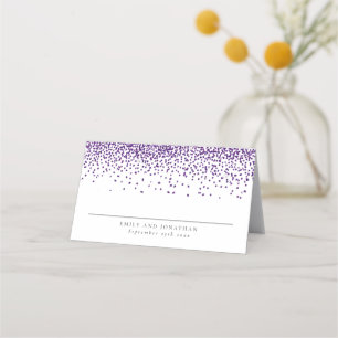 Cartão De Mesa Glitter Roxo Fazemos Casamento
