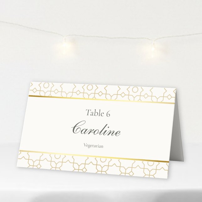 Cartão De Mesa Gold Geometric Arch Art Deco Wedding Table (Gold & Ivory Geometric Art Deco Wedding Table Card)