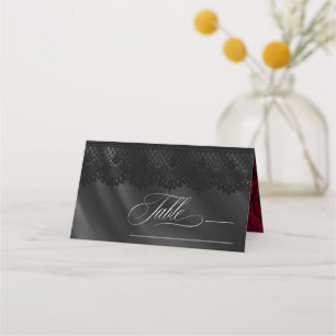 Cartão De Mesa Gótica Lace Mesa Burgundy ID866
