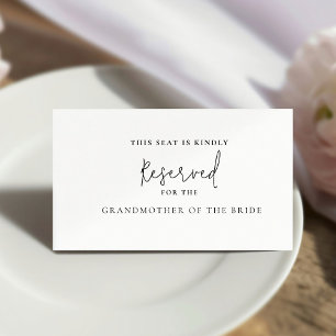 Cartão De Mesa Grande Mãe Moderna da Sede do Groom Reservada