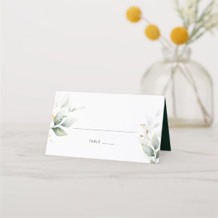 Cartão De Mesa Granulado Dourado Foliage Foliage Elegant Watercol
