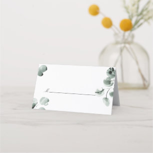 Cartão De Mesa Greenery e Eucalyptus com script