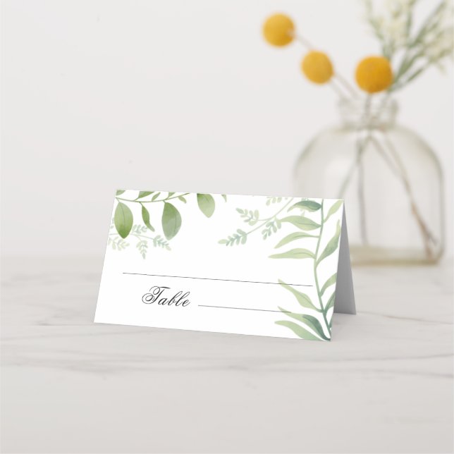 Cartão De Mesa Greenery Eucalyptus Wedding (Frente)