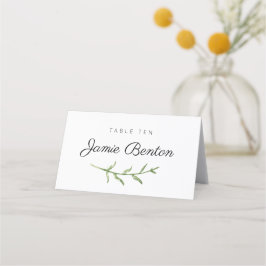 Cartão De Mesa Greenery Sprig Casamento/Cartão de Local de Evento