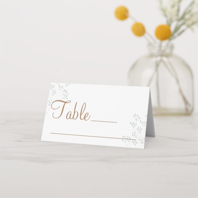 Cartão De Mesa Greenery Wedding Place Card (Frente)