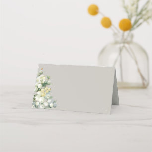Cartão De Mesa Greige Snowberry+Eucalyptus Casamento no inverno d