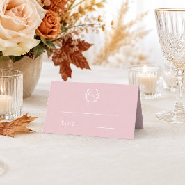Cartão De Mesa Grinalda monogramada rosa poeirenta