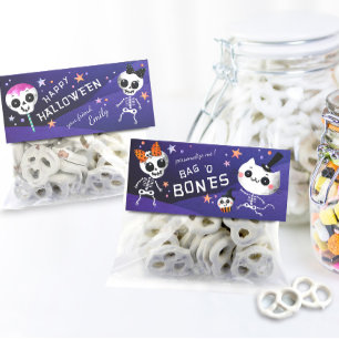 Cartão De Mesa Halloween Trate Bag Topper, DIY Goodie Bag