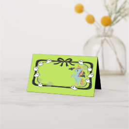 Cartão De Mesa Halloween Unicorn Greeting Bat Place Card