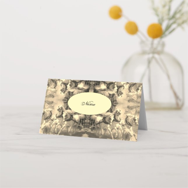 Cartão De Mesa Horses –Pferde – Namen (Frente)