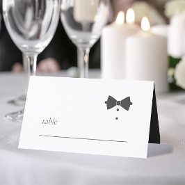 Cartão De Mesa ID1090 de Casamento de Gravata Preta Personalizada