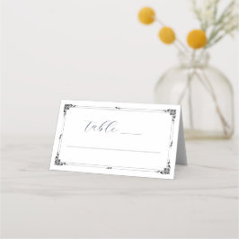 Cartão De Mesa Ilustração de Casamento com Borda Vintage Elegante
