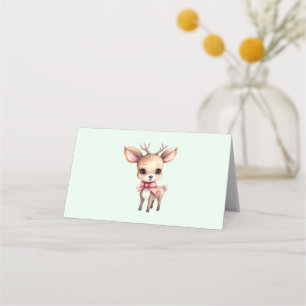 Cartão De Mesa Ilustração de desenho animado de um adorável cervo