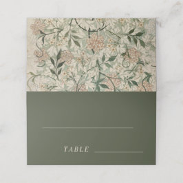 Cartão De Mesa Jardim Elegante Verde de Moss Florais Botânicas Vi