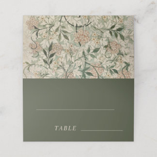 Cartão De Mesa Jardim Elegante Verde de Moss Florais Botânicas Vi