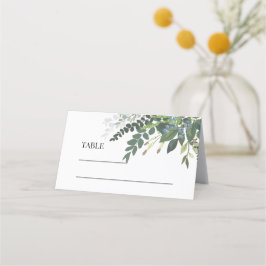 Cartão De Mesa Jardim Folhagem Natureza Casamento Verde