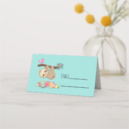 Cartão De Mesa Lã Marrom Bonita Prendendo-se de cabeça para baixo