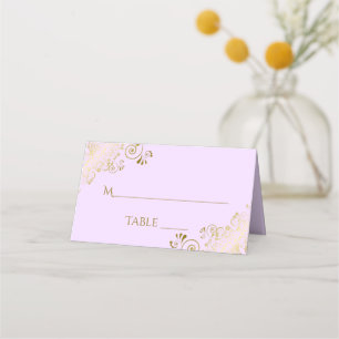 Cartão De Mesa Lacy Dourada no Escritório de Casamento Elegante R