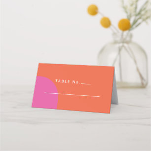 Cartão De Mesa Laranja e Magenta Tropicais Coloridos