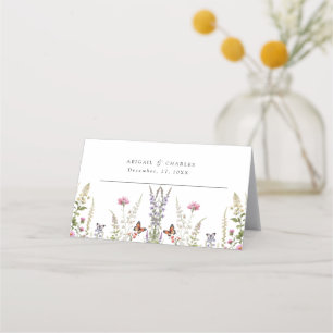 Cartão De Mesa Lavandas Elegantes e flor silvestre