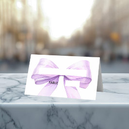 Cartão De Mesa Lavender bow Place Cards Elegant Folded