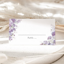 Cartão De Mesa Lavender Floral Watercolor Wedding Place Card