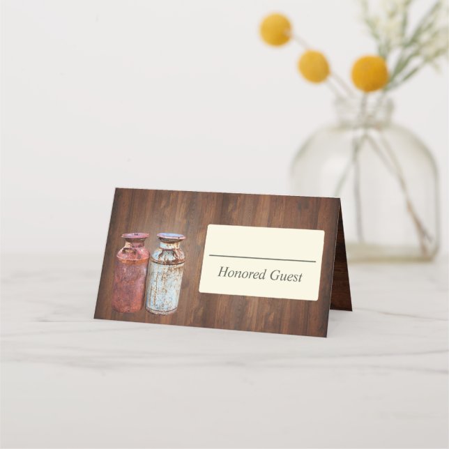 Cartão De Mesa Leite Cans País Casamento Russo Antigo Orçamento d (Frente)