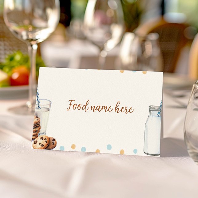 Cartão De Mesa Leite E Cookies Festa de aniversário (Criador carregado)